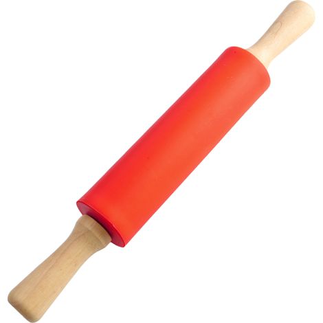 Rouleau À Pâtisserie En Silicone - Surface Antiadhésive - Poignées En Bois - Pour Pâte À Pizza Et Pâtisserie - 1 Pièce (1/5)