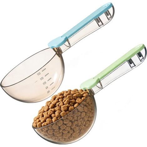 cucchiaio dosatore per cani, misurino per cibo per cani, paletta per alimenti, accessori per animali domestici, cucchiaio dosatore con manico in legno per snack per cani e gatti, riso, farina, cereali (1/5)
