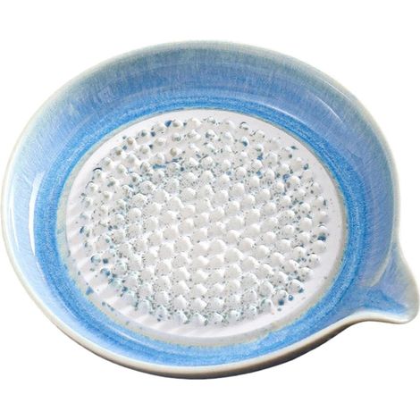 Grattugia per aglio in ceramica - Smerigliatrice artigianale con glassa sfumata, piatto per lavorare aglio e zenzero, utensile da cucina durevole, grattugia strutturata Grattugia versatile per cipoll (1/5)