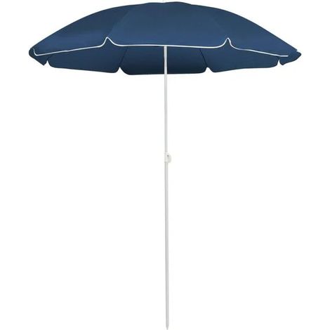 Parasol de jardin, poteau en acier bleu, 180 cm (1/2)