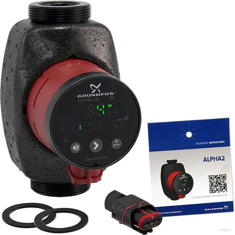 Grundfos ALPHA 2 32-40 - Umwälzpumpe mit Dämmschale - Baulänge 180 mm - Gewinde 2'' - 99261735