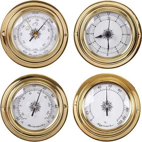 Station météo analogique - Baromètre, thermomètre, hygromètre 4pcs (1/3)