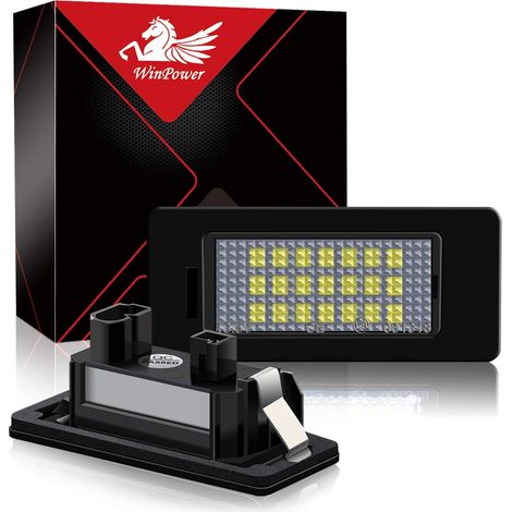 LED Éclairage Plaque Immatriculation Auto Ampoules CanBus 6000K Blanc 18 SMD Feux Arrière pour E39 E60 E61 E71 E72 E82 E84 E88 E90 E91 E92 E93 M3 M5 F10 F11 F18 F25 etc., 2 Pcs (1/5)