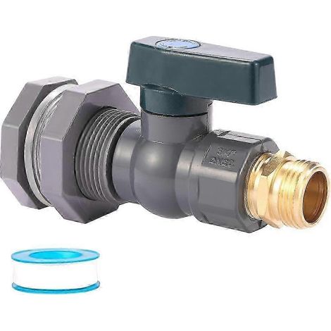 Un kit de robinet pour seau à pluie de 3/4 de pouce comprend un connecteur de 3/4 de pouce et du ruban adhésif de couleur d'origine, compatible avec les aquariums, les baignoires, etc. (1/5)