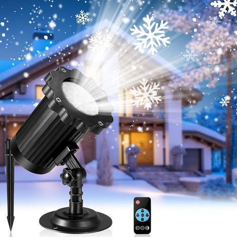 Lampe Projecteur de Flocon de Neige, LED Projecteur Lumière pour Décoration Arbre de Noël, Halloween, Fête, Vacances, Intérieur [Classe énergétique F] (1/4)