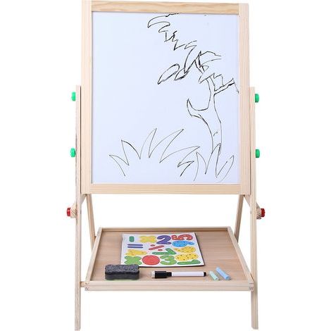 Planche à dessin en bois 2 en 1 double face pour bébé et enfant (1/5)