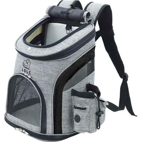 Sac à dos pour chiens/chats - Filet M noir - Sac de voyage - Confortable et sécurisé - Pour animaux de compagnie - Propriétaires (1/4)
