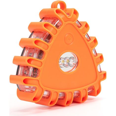 Gyrophare LED, lampe d'avertissement avec 9 modes flash, éclairage d'avertissement à piles avec aimant et crochet, lampe d'avertissement LED triangulaire, convient pour différentes situations (1/5)
