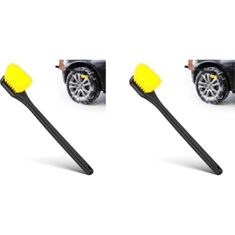 2Pièces Brosse Lave Roues Plastique Longue Multiusage (1/2)
