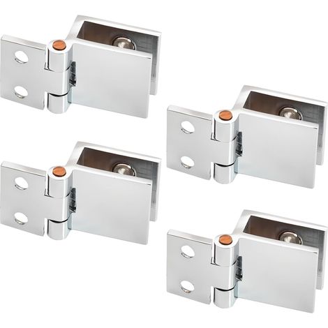 Cerniera in lega di vetro, 4 pezzi di cerniera per porta in vetro per porta in vetro 0 gradi, cerniera in vetro senza foratura per vetrina per porta in vetro per mobile da cucina (vetro da 5-8 mm) (1/5)