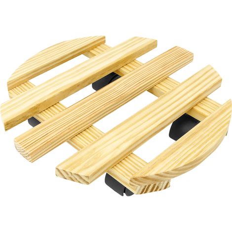 PrimeMatik - Plateforme circulaire en bois avec roulettes 30 cm (1/5)