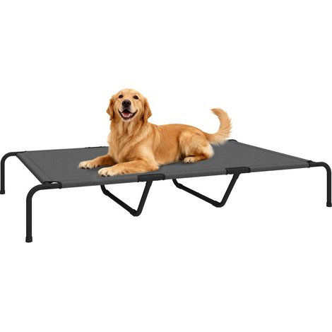 Surélevé 23 cm Confort Articulaire Lit de Camp pour Chien Grande Taille Brandine Respirante Extérieur et Intérieur Gris (1/5)