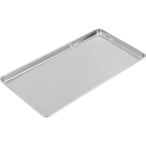 1 Plateau Acier Inoxydable Rectangulaire 31,5x24,5 Cm Bord Lisse Pour Alimentaire Cuisine Barbecue Pique-Nique (1/5)