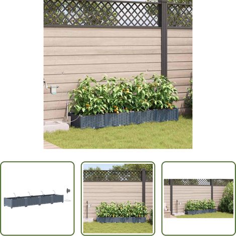 Pot de jardin - Cache-pot de jardin 4 pcs Gris Clair Acier (1/5)