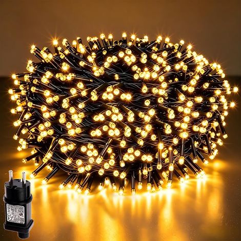 Guirlande lumineuse LED d'extérieur et d'intérieur, 30 m, 300 LED, idéale pour Noël. 8 modes d'éclairage, minuterie, fonction mémoire, étanche, parfaite pour sapin de Noël, fêtes, mariages, balcon, bl (1/5)