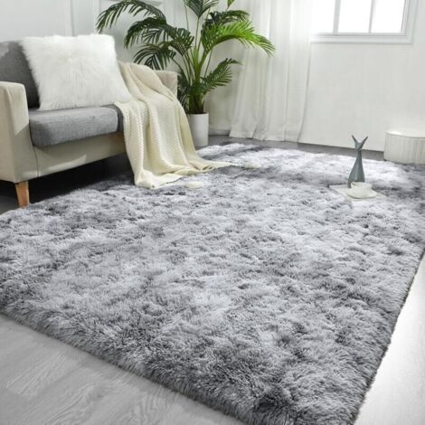 Tapis de Salon Shaggy Lavable, 200x300 cm Carpet Moderne Antidérapant Intérieur Longs Moelleux Tapis, Longues Soft Tapis Grand Tapis pour Salon Chambre Couloir (Gris, 200x300 cm) - (1/5)