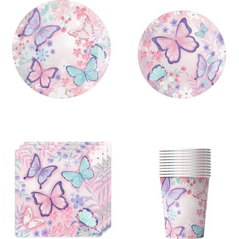 Vajilla desechable, material ecológico, diseños llamativos, juego D - 50 piezas, como se muestra en la imagen. (1/2)