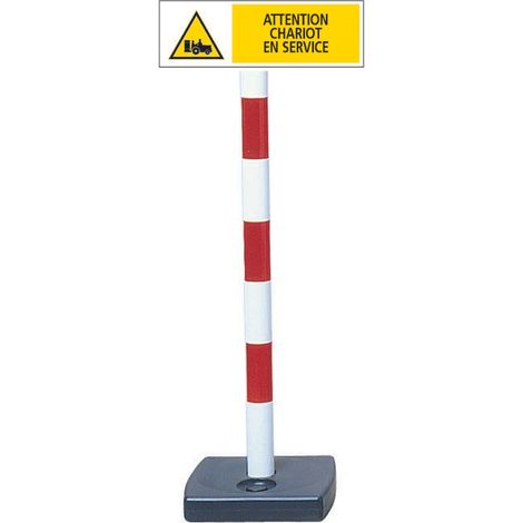 Kit poteau PVC avec panneau - Attention chariot en service - 2001427