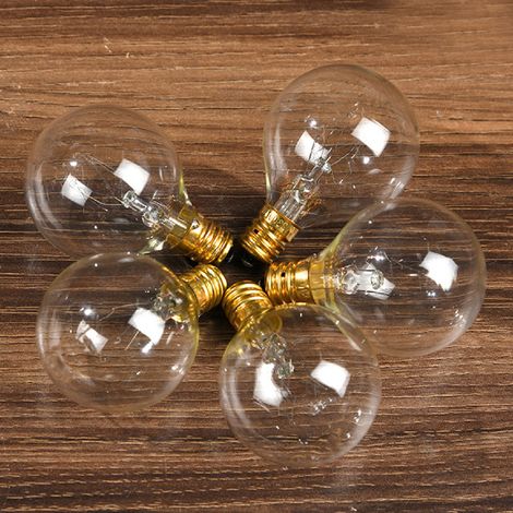 Lot de 25 ampoules G40 de rechange en tungstène 7 W 220-240 V avec culot E12 transparent pour intérieur et extérieur, décoration de patio, maison, fête de mariage (1/5)