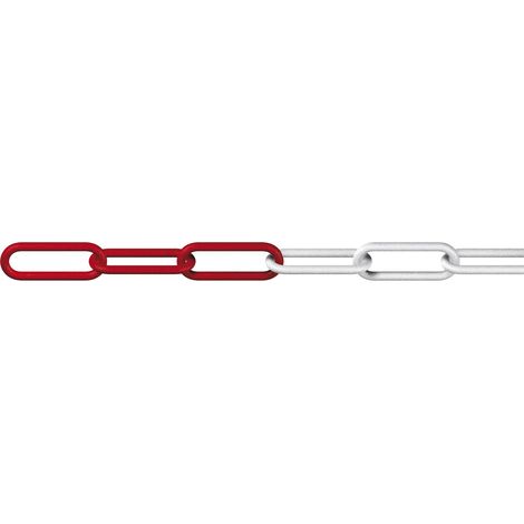 DÖRNER + HELMER Absperrkette Kunststoff rot-weiß Materialstärke 6 mm 1 Bund=25 m (1/4)