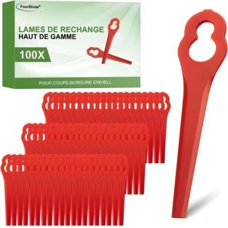 100Pcs PA6 Lames compatible pour Einhell Coupe-Bordures GE-CT 18 Li, GC-CT 18/24 Li, BG-CT 18 Li, RG-CT 18 Li,Lames de Rechange Plastique compatible pour Einhell sans Fil