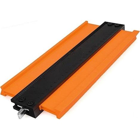 Jauge De Contour Règle avec serrure en Aluminium Épaissi-Peigne à Profil Intégré Noyau Soudage irrégulier traçage du bois 25cm (1/5)