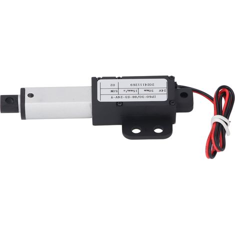 Vérin électrique linéaire compact 24V, course 30mm, poussée 50N, vitesse 15mm/s, IPX4 étanche, actionneur télescopique (1/5)