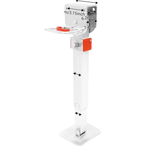 Cric de levage RV manuel, conception robuste, hauteur réglable, blanc (1/2)