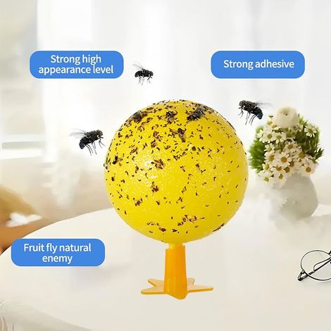 8 boules collantes pour mouches des fruits, pièges à mouches des fruits, boules collantes pour la cuisine, répulsif contre les mouches et les moustiques, avec base lumineuse USB (1/5)