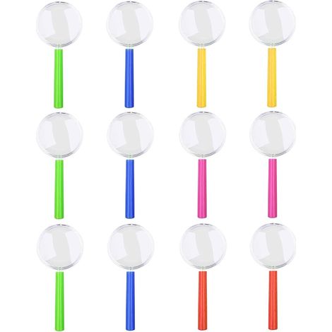 Lntyq 12-teiliges Lupenset in verschiedenen Farben, Insektenlupe, bunte Lupe für Kinder, Vergrößerung für Schüler zum Lernen, Detektivforscher für Kinder (12 PCS) (1/5)