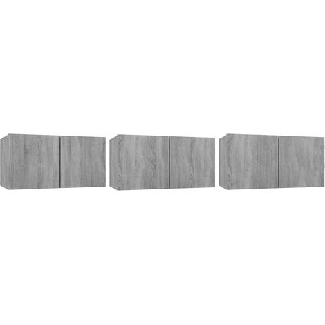 Meubles TV suspendus Sonoma gris 3 pcs, Étagère TV, Meuble de Salon, 60x30x30 cm Bois OIB9558E (1/5)