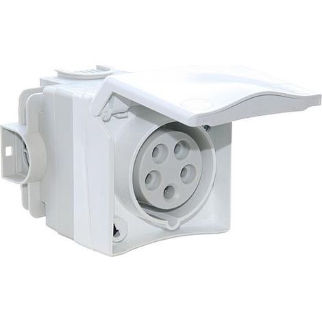 Prise encastrée 32 A 5 pôles 400 V blanche IP44 895-6 V (1/2)