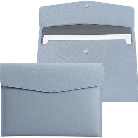 Enveloppe Porte documents A4 en cuir PU avec Fermeture Métallique Étanche et Extensible Grande Capacité pour Dossiers Portfolio (1/5)