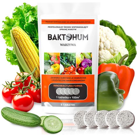 Las tabletas húmicas Baktohum Vegetables, con bacterias del suelo, favorecen el cultivo de hortalizas.