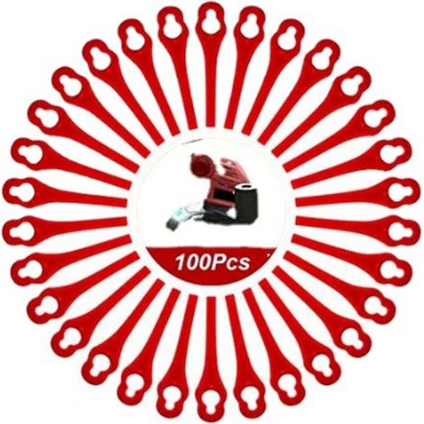 100 L83 Kunststoffmesser für Florabest FRTA Rasenmäher, kürbisförmige Kunststoffmesser. (1/4)