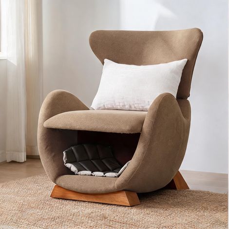Fauteuil lounge design avec cache pour chat et petit chien tissu (1/5)