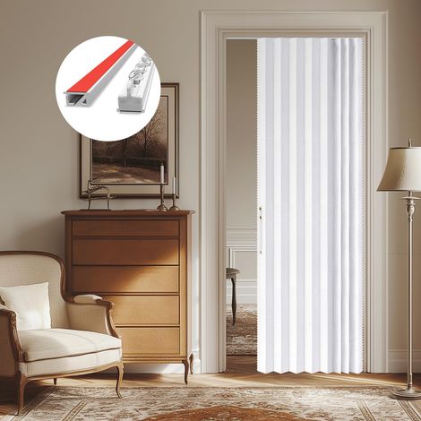 Rideau de cuisine 100 % occultant pour porte de terrasse - Rideau magnétique avec système de rails pour chambre à coucher et salon - Blanc - 109 x 201 cm (l x H) - 1 pièce (1/5)