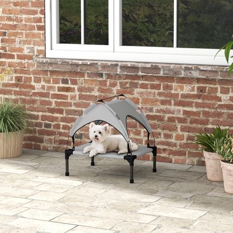 Lit pour chien chat sur pieds lit chien surélevé velum anti-UV oxford sac de transport inclus 61 x 46 x 63 cm gris