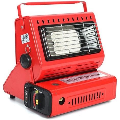 Chauffage à gaz portatif 1,3 kW – Pour camping et extérieur – Matériau acier résistant – Consommation 90 g/h – Compact 25 x 25 x 20 cm (1/5)