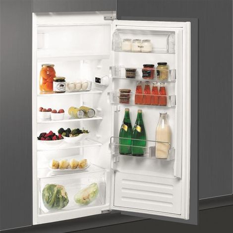 Whirlpool – Réfrigérateur intégrable 1 porte 189 L – Froid statique – Dégivrage automatique – Clayettes en verre – Bac à légumes FreshBox – Régulation électronique