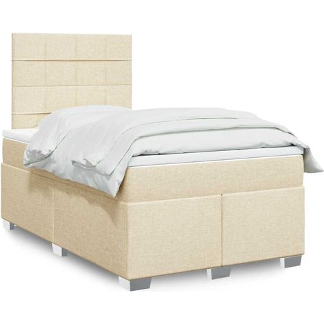 Boxspringbett mit Matratze Creme 120x200 cm Stoff (1/5)