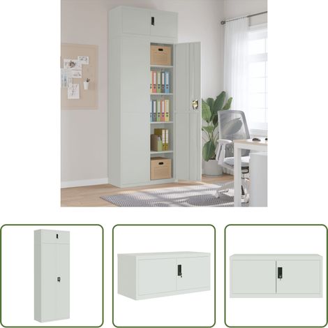 vidaXL Büroorganisation - Aktenschrank Hellgrau 90x40x240 cm Stahl (1/5)