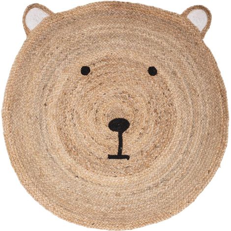 Tappeto per bambini con orsetto di iuta d100cm - Atmosphera créateur d'intérieur