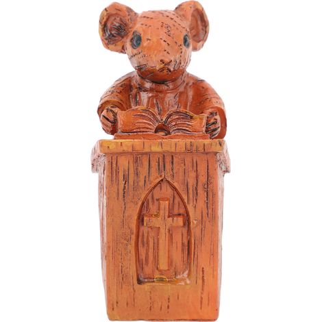 Statuette de souris d'église en résine brune facile à nettoyer, sculpture de souris d'église en résine pour la maison (1/5)