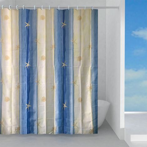 TENDA DOCCIA OLTREMARE TESSUTO - 120x200 Beige/Azzurro (1/2)