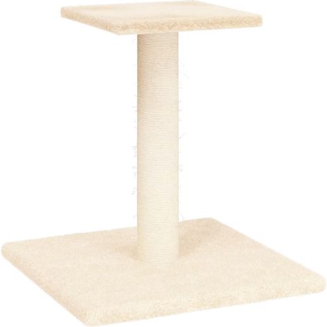 Tiragraffi per gatti mobile torre arrampicata giocattolo gratta e vinci piattaforma da arrampicata con piattaforma 38 cm crema 020022727