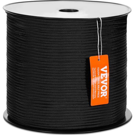 VEVOR Geflochtenes Nylonseil, 3/16 Zoll x 1000 Fuß, 32 Stränge, 720 Pfund Bruchfestigkeit, Outdoor-Kletterseil, Baumpfleger-Kletterseil für Felswanderungen, Camping, Schaukeln, Abseilen, Rettung