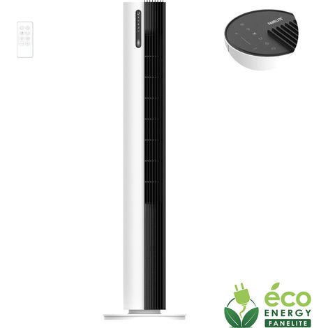 Fanelite - Ventilateur tour 110 cm DF-AT1101E - Moteur DC 30W - Blanc - Grille plastique - Télécommande (1/2)