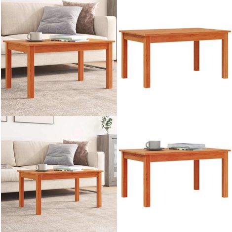 Table basse cire marron 80x50x40 cm bois massif de pin - Table Basse - Meuble Salon - Table D'appoint - Bois Massif - Pin - Home & Living (1/5)