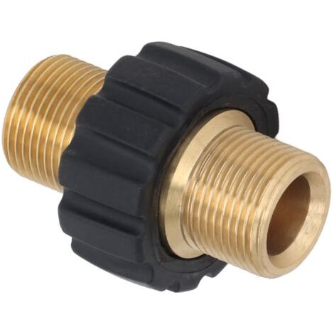 Rosvola Adaptateur de nettoyeur haute pression, connecteur de tuyau de pistolet 5000PSI, pièces de rechange pour Machine à laver mâle M22 à M22 (trou intérieur 15mm). (1/5)